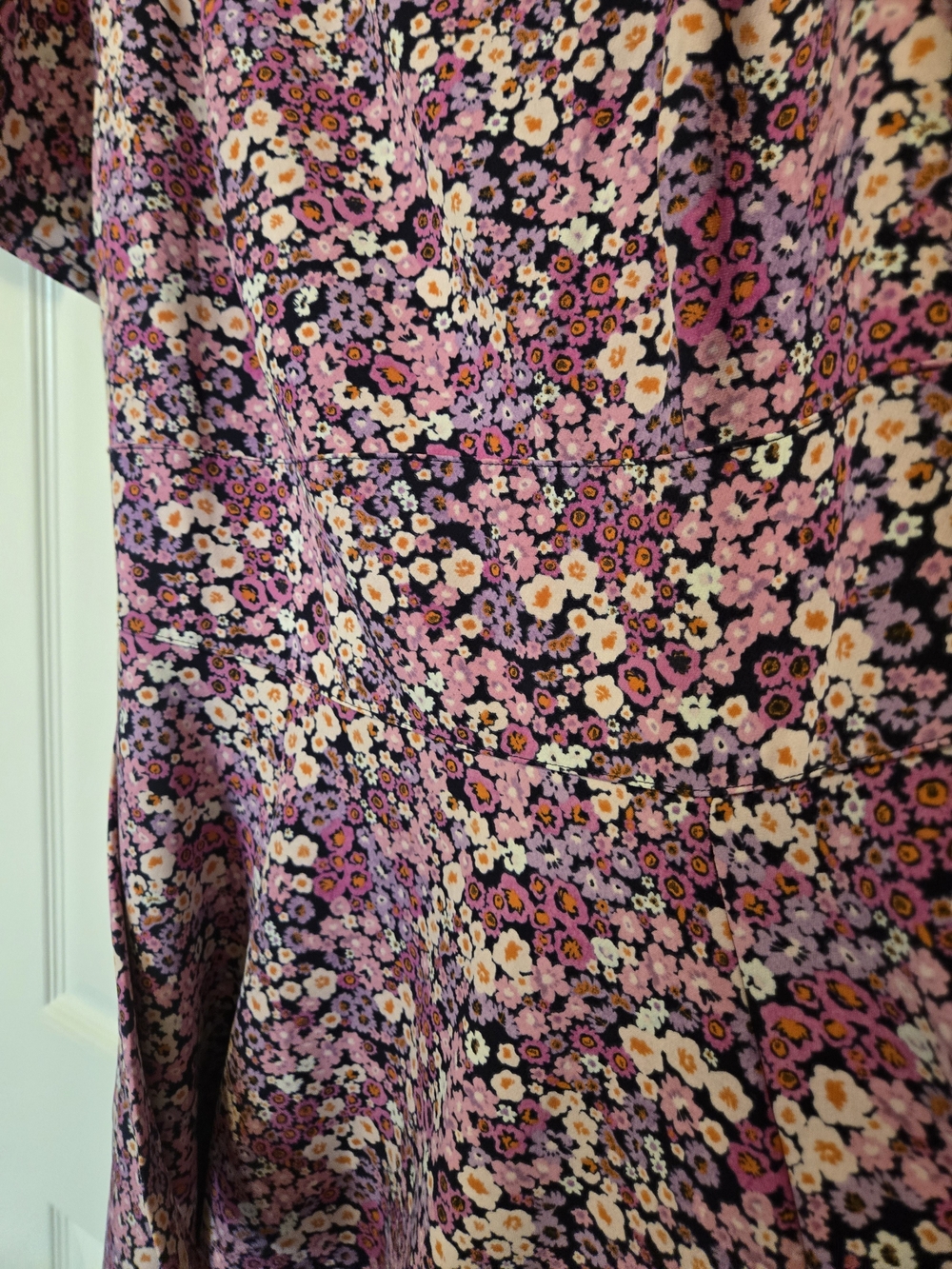 Lane Bryant Purple Floral V-Neck Midi Dress - Picture 8 of 10